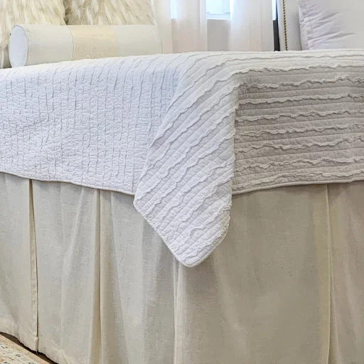 Bed skirts for water beds to give them a more traditional lookBlake Ruffled Quilt Set - White (Twin)