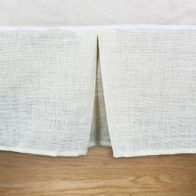 Bed skirts for beds with a wooden frameBurlap Off-White 14-inch Drop Pleated Queen-size Bedskirt