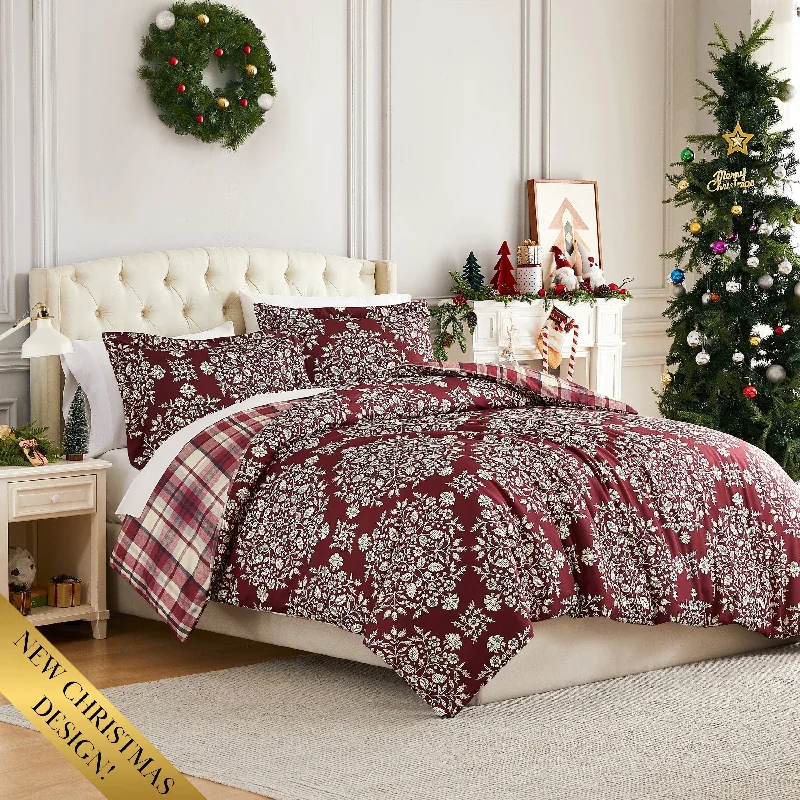 King - size comforters to fit large king - sized beds perfectlyChristmas Carol Reversible Duvet Cover Set