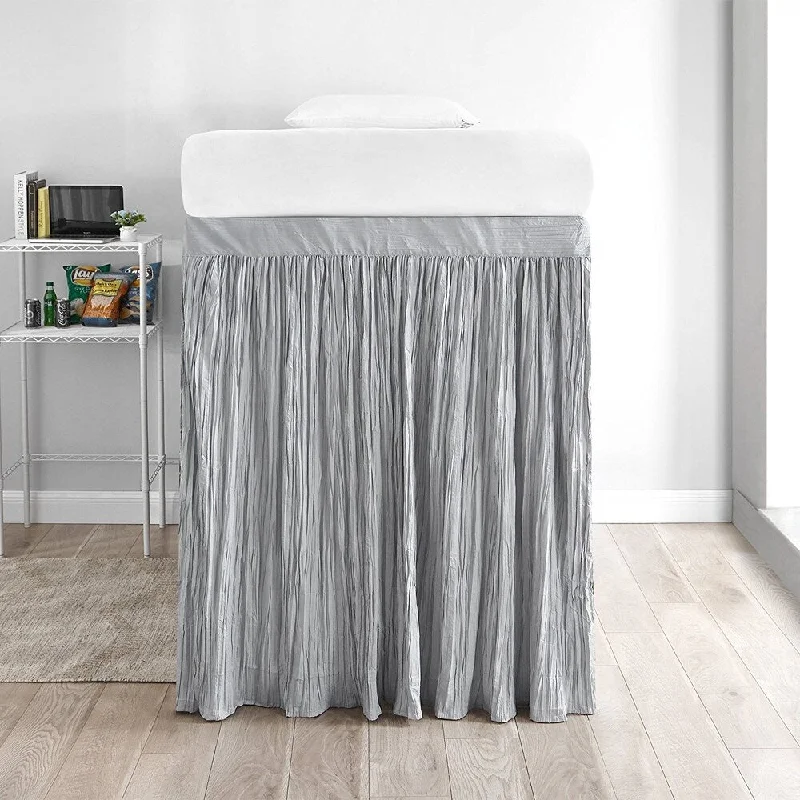 Bed skirts for beds with a square frameCrinkle Extended Bed Skirt Twin XL (3 Panel Set) - Glacier Gray