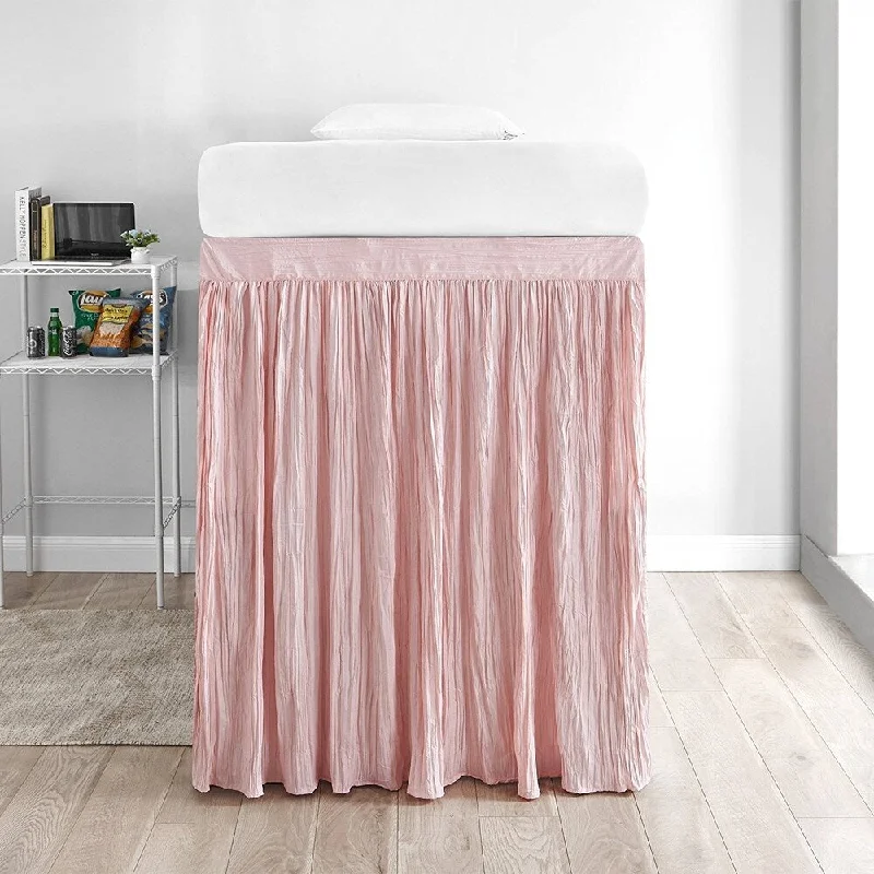 Bed skirts for beds with a leather - upholstered frameCrinkle Extended Bed Skirt Twin XL (3 Panel Set) - Rose Quartz