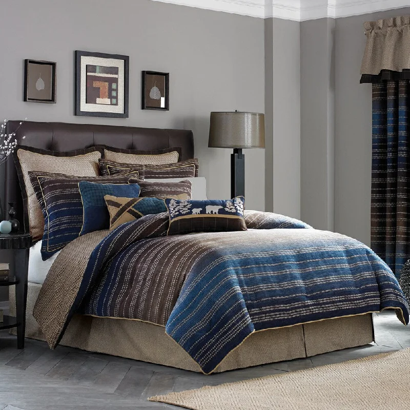 Goose down comforters known for their superior quality and insulationCroscill Clairmont Chenille Jacquard Woven Stripe 4-Piece Comforter Set