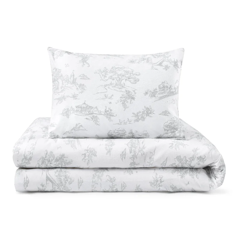 Solid - colored duvet covers in classic colors like white, black, and navy for a timeless lookDH Toile Crib And Toddler Duvet