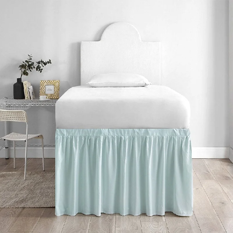 Bed skirts for beds with a metal frameExtended Bed Skirt Twin XL (3 Panel Set) - Hint of Mint