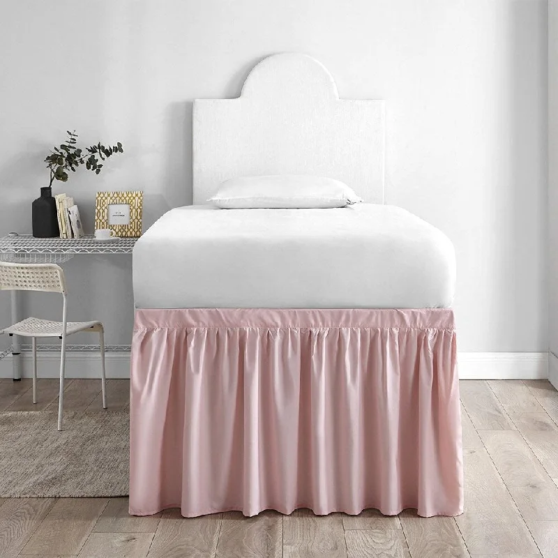 Bed skirts for beds with a solid - panel frameExtended Bed Skirt Twin XL (3 Panel Set) - Rose Quartz