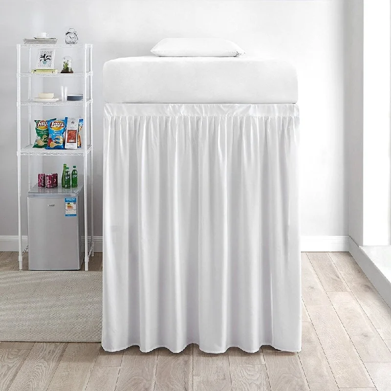 Bed skirts for beds with a slatted frameExtended Dorm Sized Bed Skirt (3 Panel Set) - White