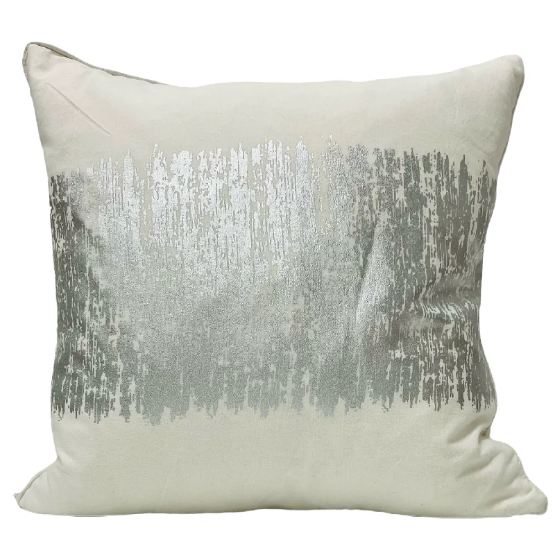 Bed skirts for beds with a leather - upholstered frameGigi Metallic Banded Pillow - Silver