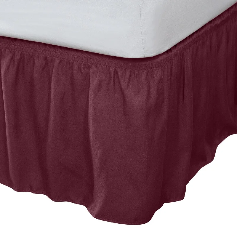 Bed skirts for beds with a square frameHome Details Wrap Around Bed Ruffle Twin/Full in Burgundy