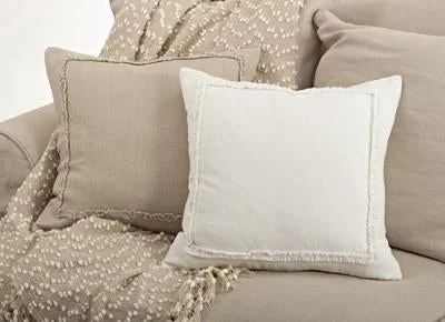 Bed skirts for water beds to give them a more traditional lookIvory Linen Frame Pillow