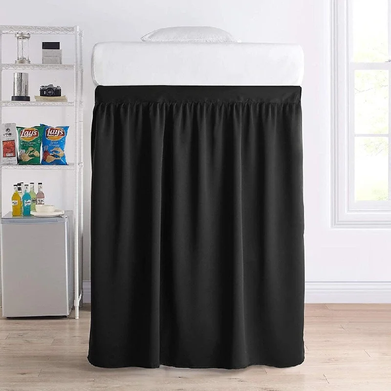 Bed skirts for beds with a round frameLuxury Plush Extended Dorm Sized Bed Skirt Panel with Ties (1 Panel) - For Raised or lofted beds