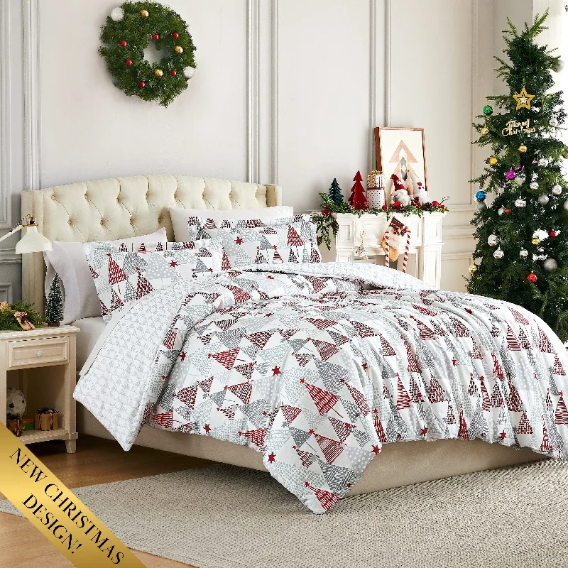 Goose down comforters known for their superior quality and insulationMerry and Bright Reversible Comforter Set