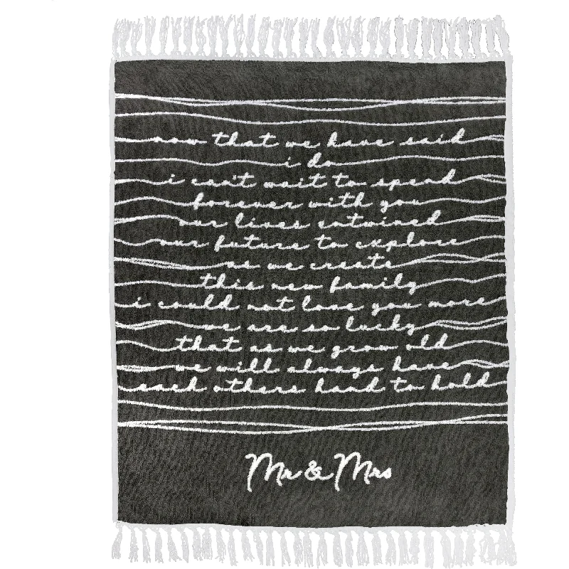 Chenille blankets with a thick and fuzzy textureMr. & Mrs. 50" x 60" Inspirational Plush Blanket