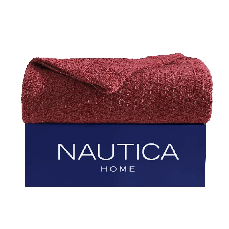 Down - filled comforters for supreme warmth and lightnessNautica Baird Red Full/Queen Blanket