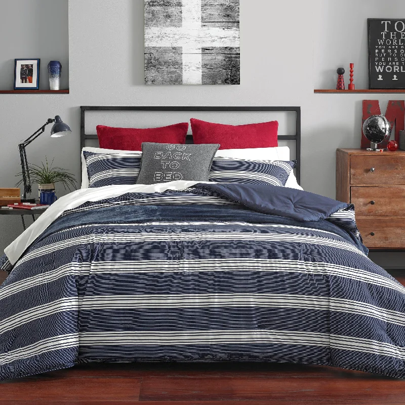 Bamboo - fiber - filled comforters with antibacterial and breathable qualitiesNautica Craver Comforter & Sham Set In Navy