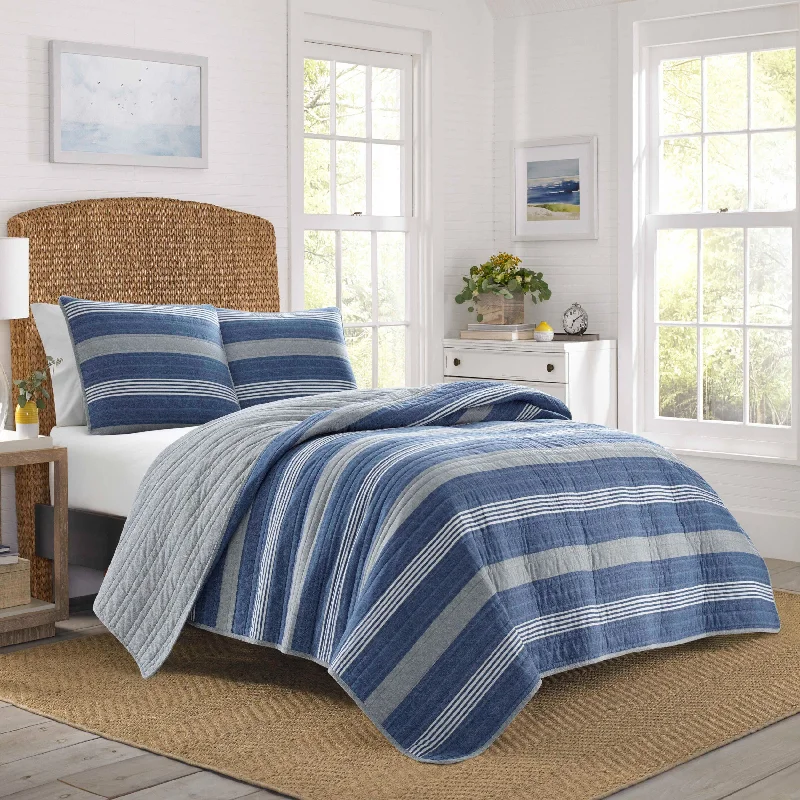 Microfiber - filled comforters that are lightweight and easy to care forNautica Saltmarsh Full/Queen Quilt Set