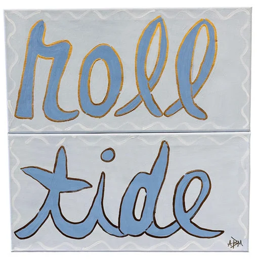 Bed skirts for beds with a solid - panel framePair of Paintings - 20" x 10" - Roll Tide