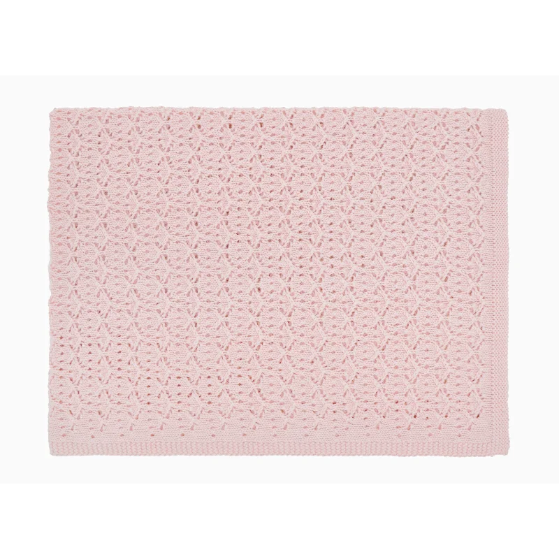 Wool blankets with natural warmth and insulationRose in April Dentelle Blanket Oeko-Tex Light Pink