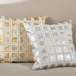 Bed skirts for beds with a rectangular frameSilver Squares Pillow