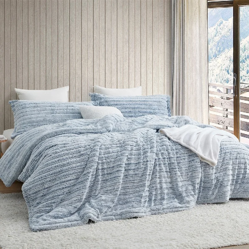 Microfiber - filled comforters that are lightweight and easy to care forSofter than Soft® - Coma Inducer® Oversized Comforter Set - Frosted Navy Stripe