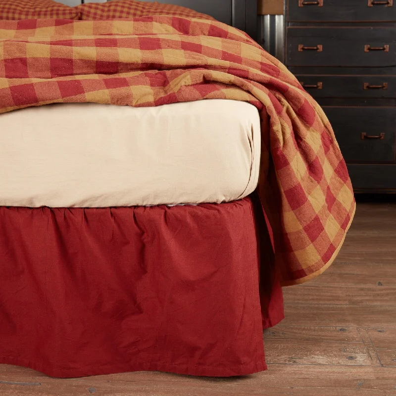 Bed skirts for beds with a metal frameSolid Burgundy King Bed Skirt 78x80x16