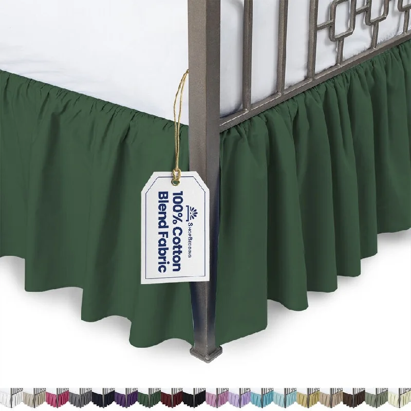 Bed skirts for beds with a fabric - covered frameSolid Ruffled Bed Skirt with Split Corners