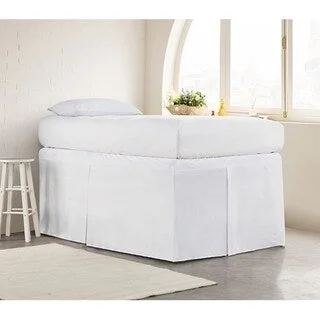 Bed skirts for beds with a round frameTailored Dorm Sized Bed Skirt - White