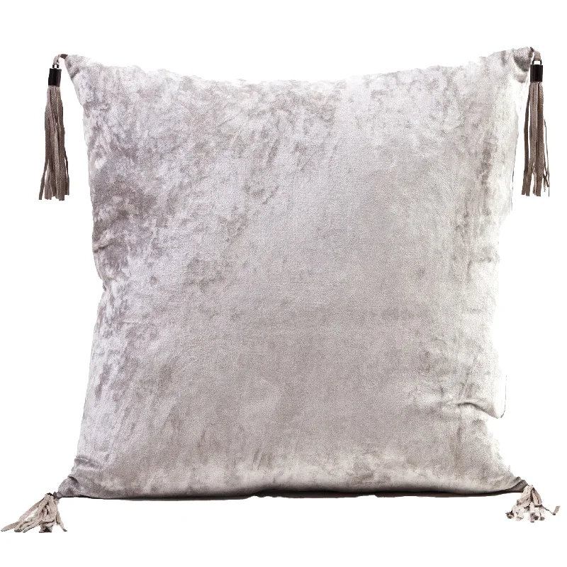 Bed skirts for beds with a decorative - carved frameVelvet Tassel Pillow- Silver