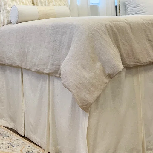 Bed skirts for beds with a leather - upholstered frameWashed Linen Natural Duvet Cover(Twin)