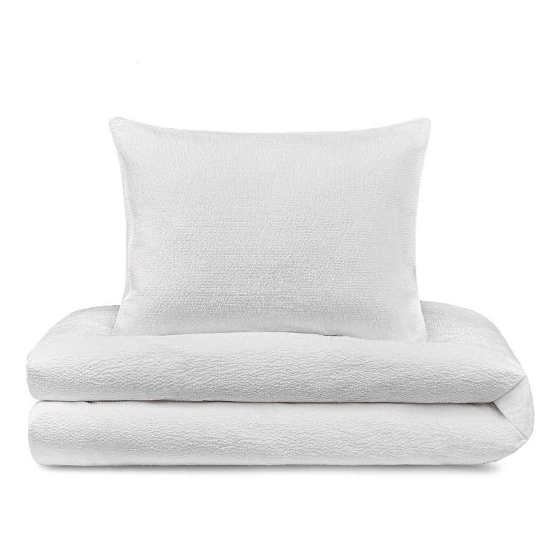 Jersey cotton duvet covers for a stretchy and comfortable fitWhite Seersucker Crib Linen