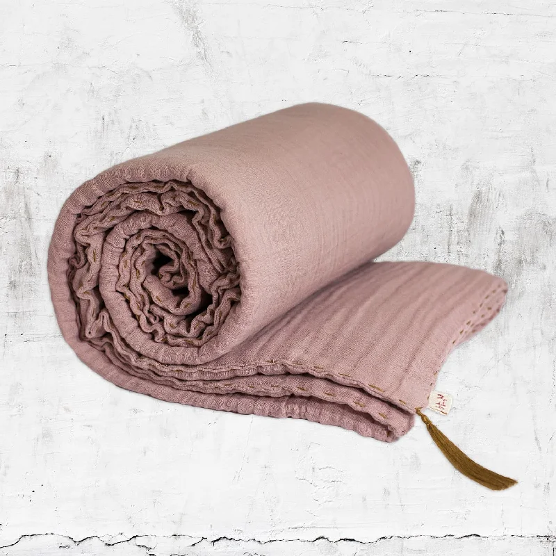 Synthetic fiber blend blankets for a budget - friendly choiceWinter Blanket - DS Double Saloo - S007 Dusty Pink