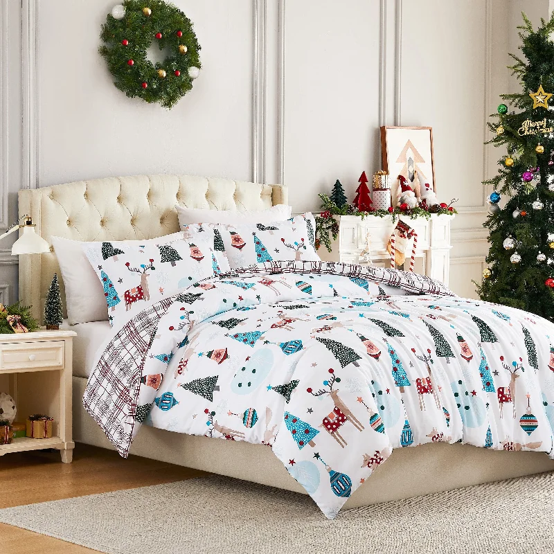 Goose down comforters known for their superior quality and insulationWinter Wonderland Reversible Comforter Set